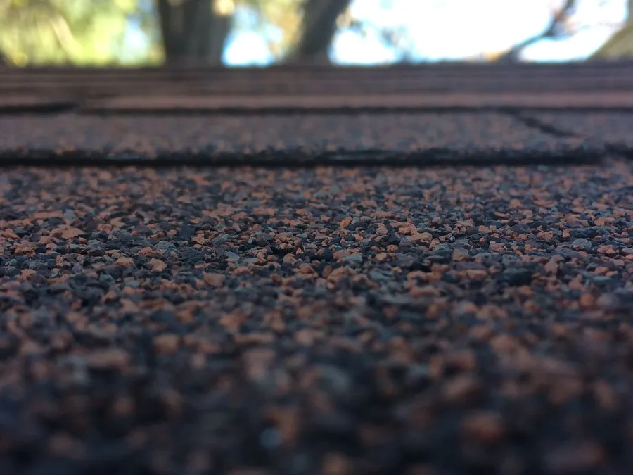 Close-up of architectural asphalt shingle texture